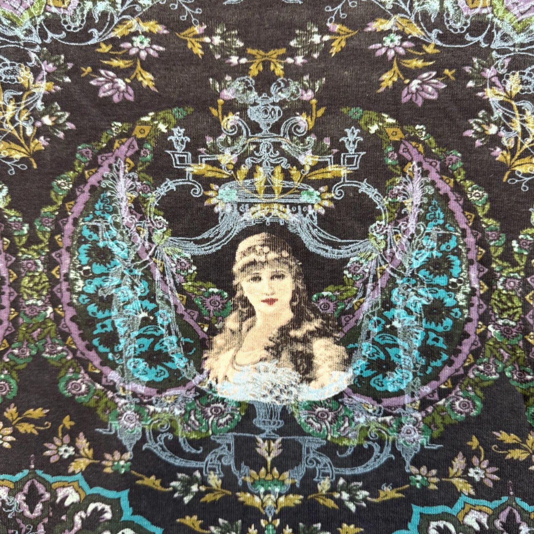 Gloria Vanderbilt VINTAGE Y2K Gloria Vanderbilt Shirt L Black Blue Paisley Victorian Edwardian Graphic Boho Womens L Size L / US 10 / IT 46 - 3 Thumbnail