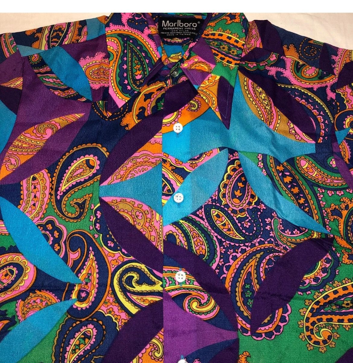 Marlboro Vintage 60s Marlboro paisley shirt Size L / US 10 / IT 46 - 2 Thumbnail