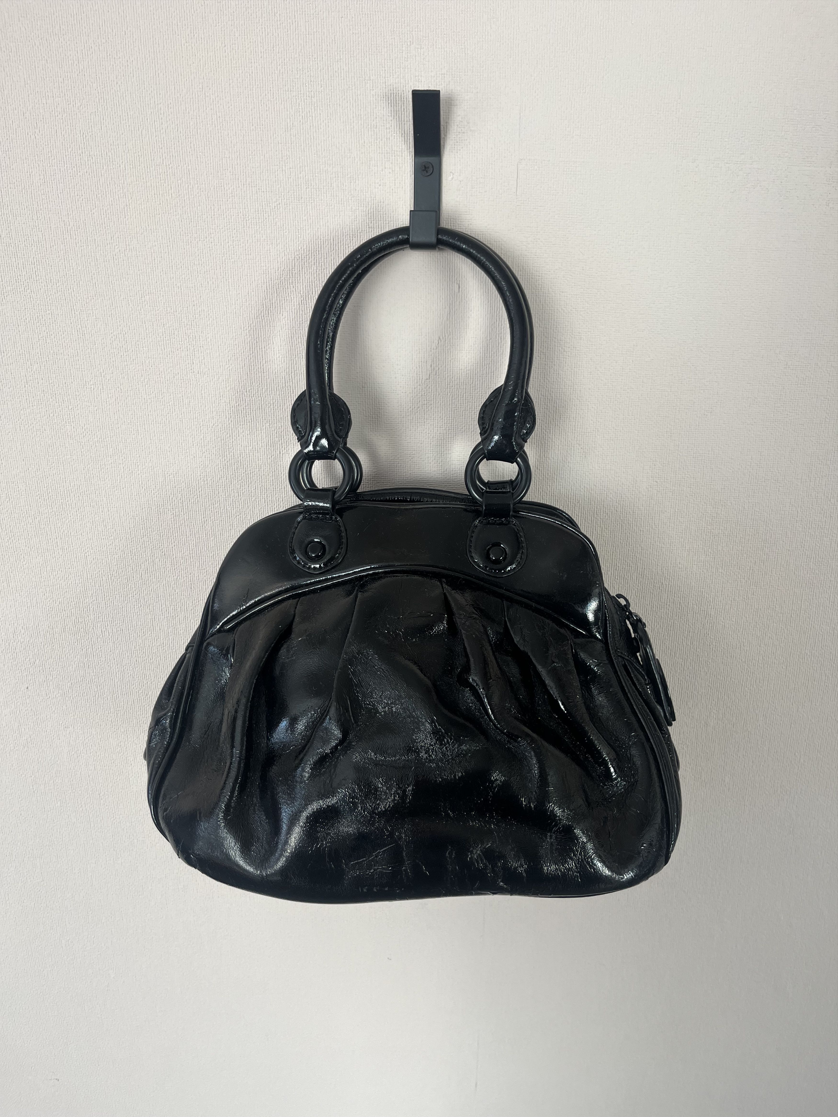 Just Cavalli Just Cavalli Black Patent Leather Satchel Bag Top Handle Size ONE SIZE - 3 Thumbnail