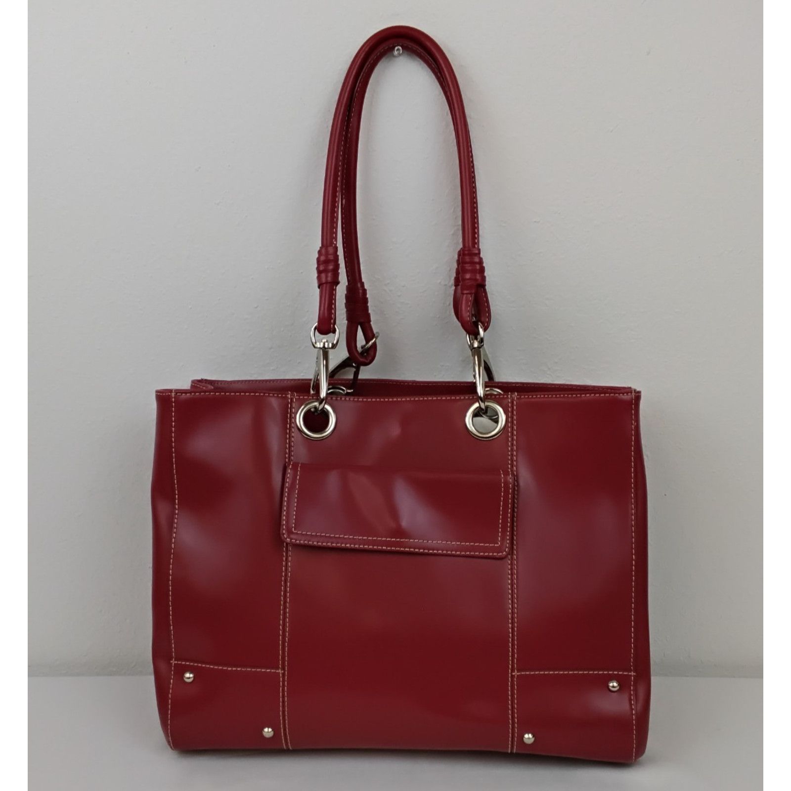 Wilsons Leather Wilson's Leather Large Tote Bag Purse Red Leather Size ONE SIZE - 2 Thumbnail