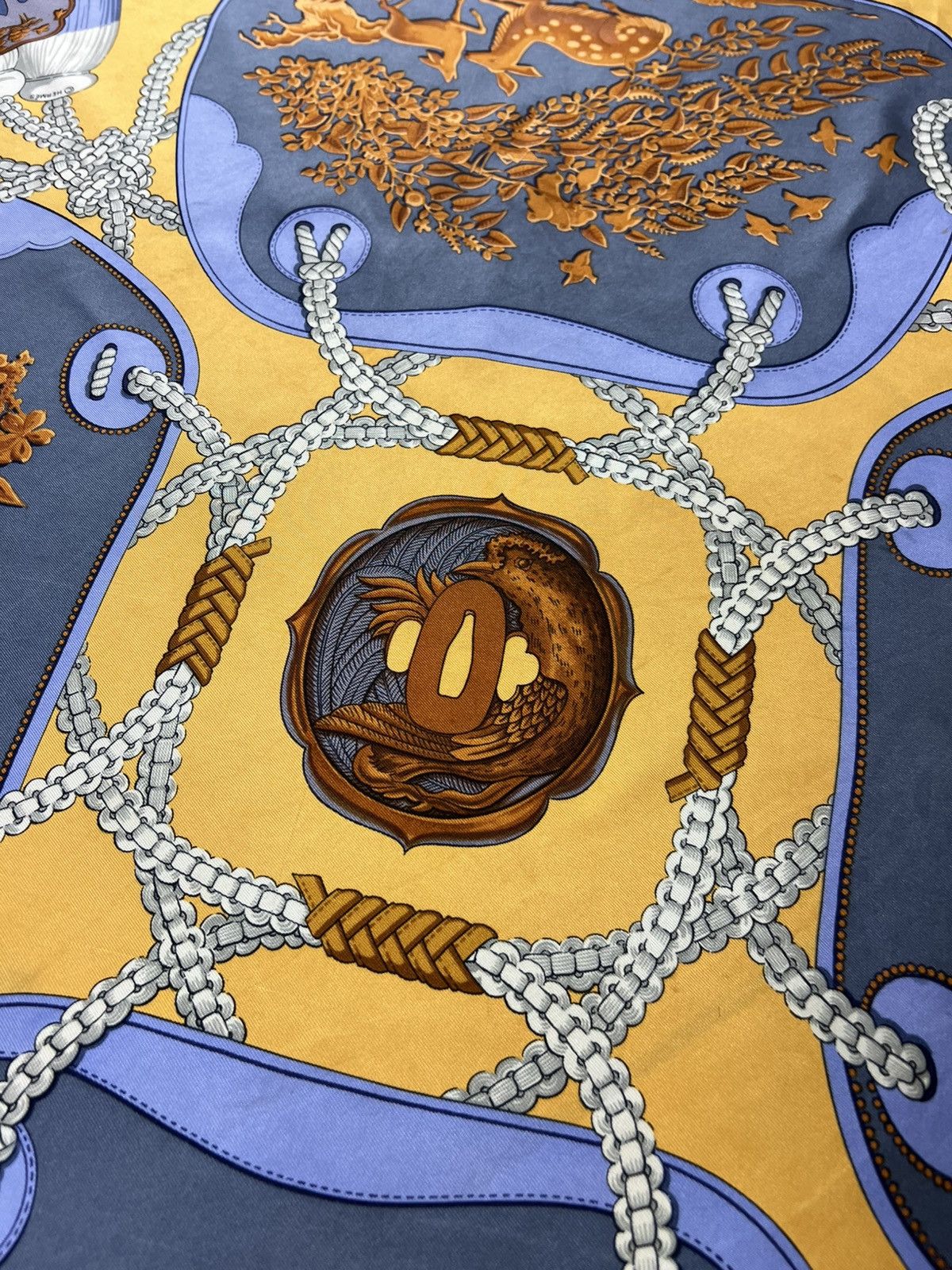 Hermes Vintage Hermes Paris Tsubas silk handkerchief scarf chain Size ONE SIZE - 18 Thumbnail