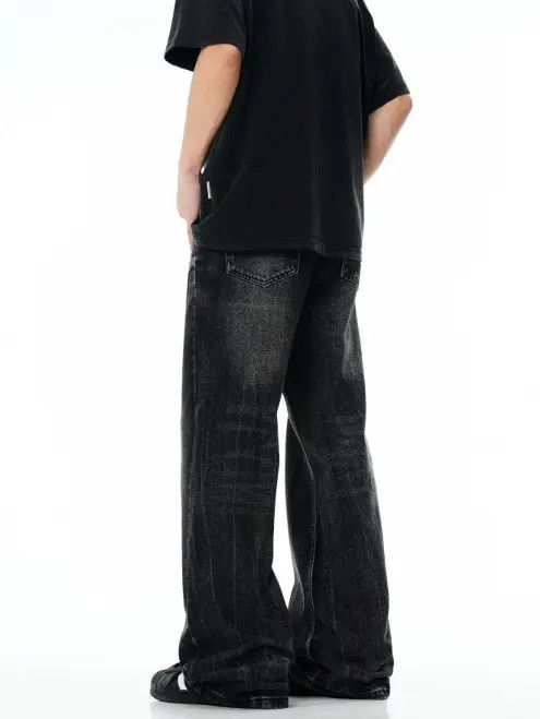 Japanese Brand Vintage Lightning Washed Distressed Loose Bootcut Jeans Size US 32 / EU 48 - 4 Thumbnail