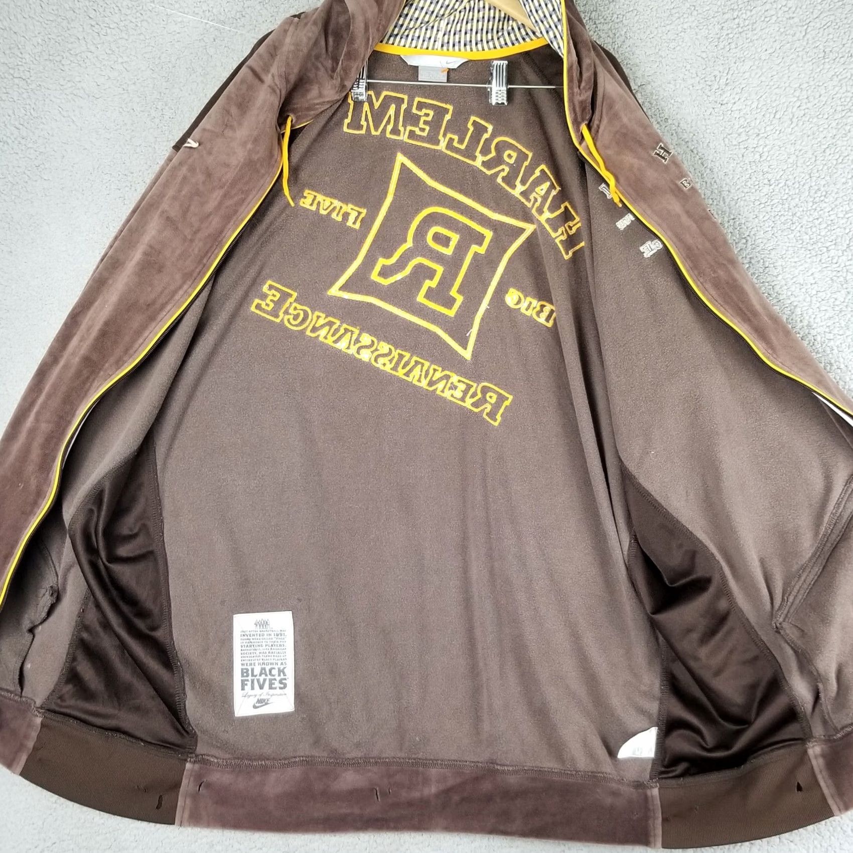 Nike VINTAGE Nike Velour Suede Harlem Renaissance Jacket XXLT Black Five FLAW BLEACH Size US XXL / EU 58 / 5 - 6 Thumbnail