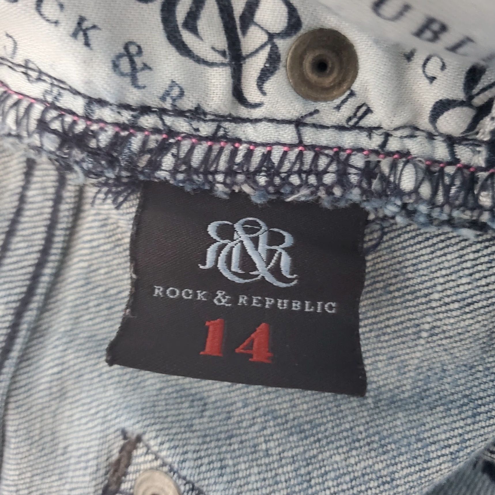 Vintage VINTAGE Rock & Republic Kasandra Jeans Women 14M Blue Studded Spiked Cotton Blend Denim Jeans Boots Cut 90s Metal Goth Womens Size 36" / US 14 / IT 50 - 3 Thumbnail