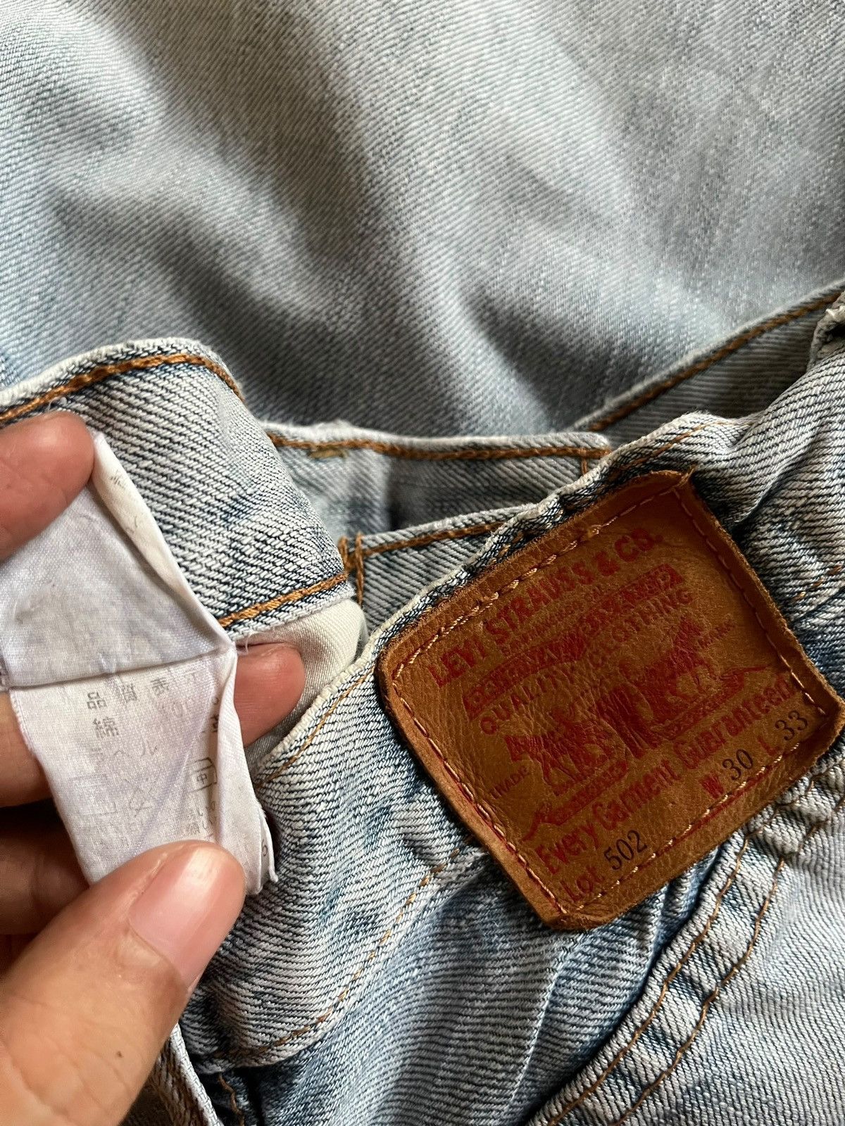 Levi's × Levi's Vintage Clothing Vintage 90s Levis 502 Light Wash Distressed Loose Jeans Size US 29 - 10 Thumbnail