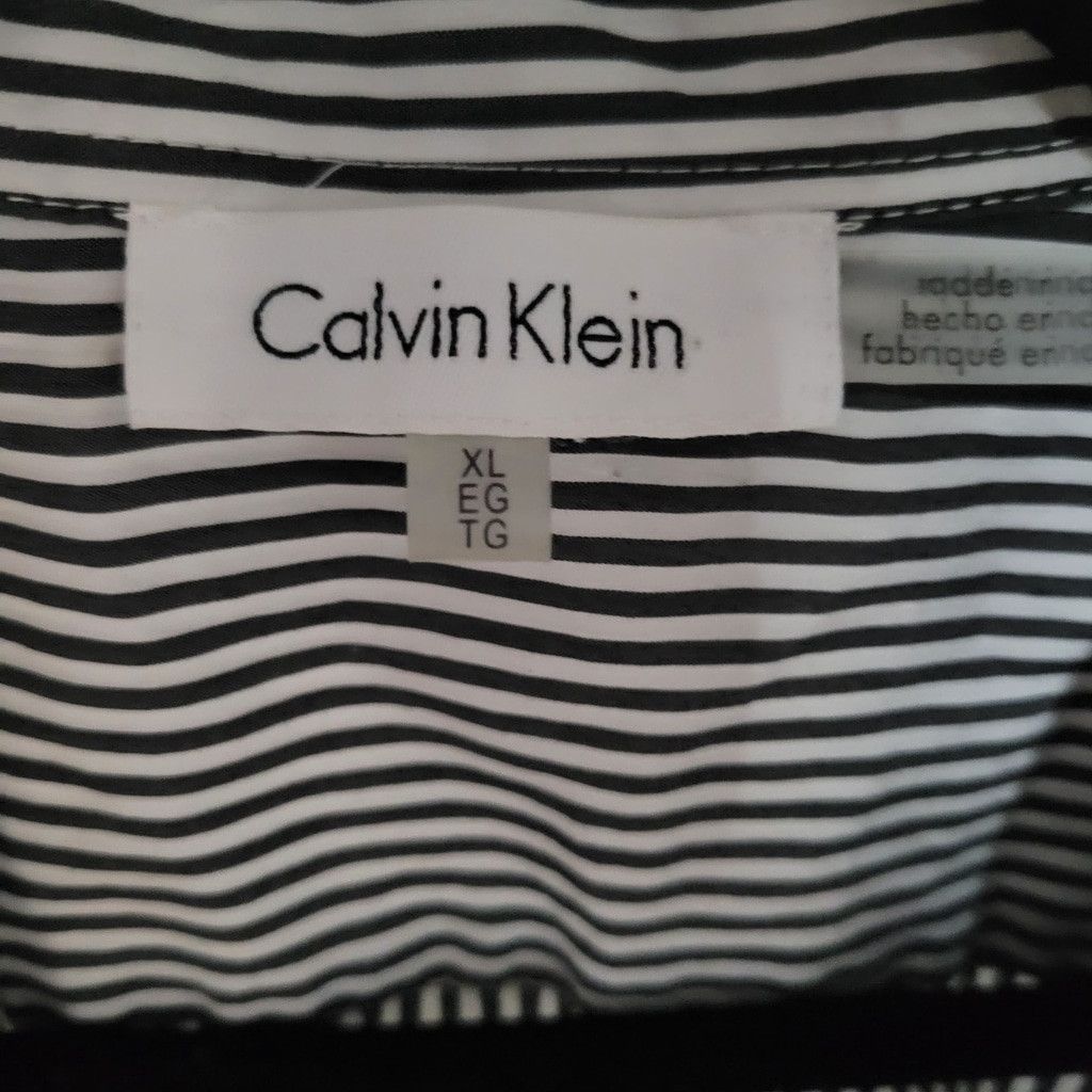 Calvin Klein Calvin Klein Women Black White Front Tie Roll-Tab Blouse XL Size XL / US 12-14 / IT 48-50 - 9 Thumbnail