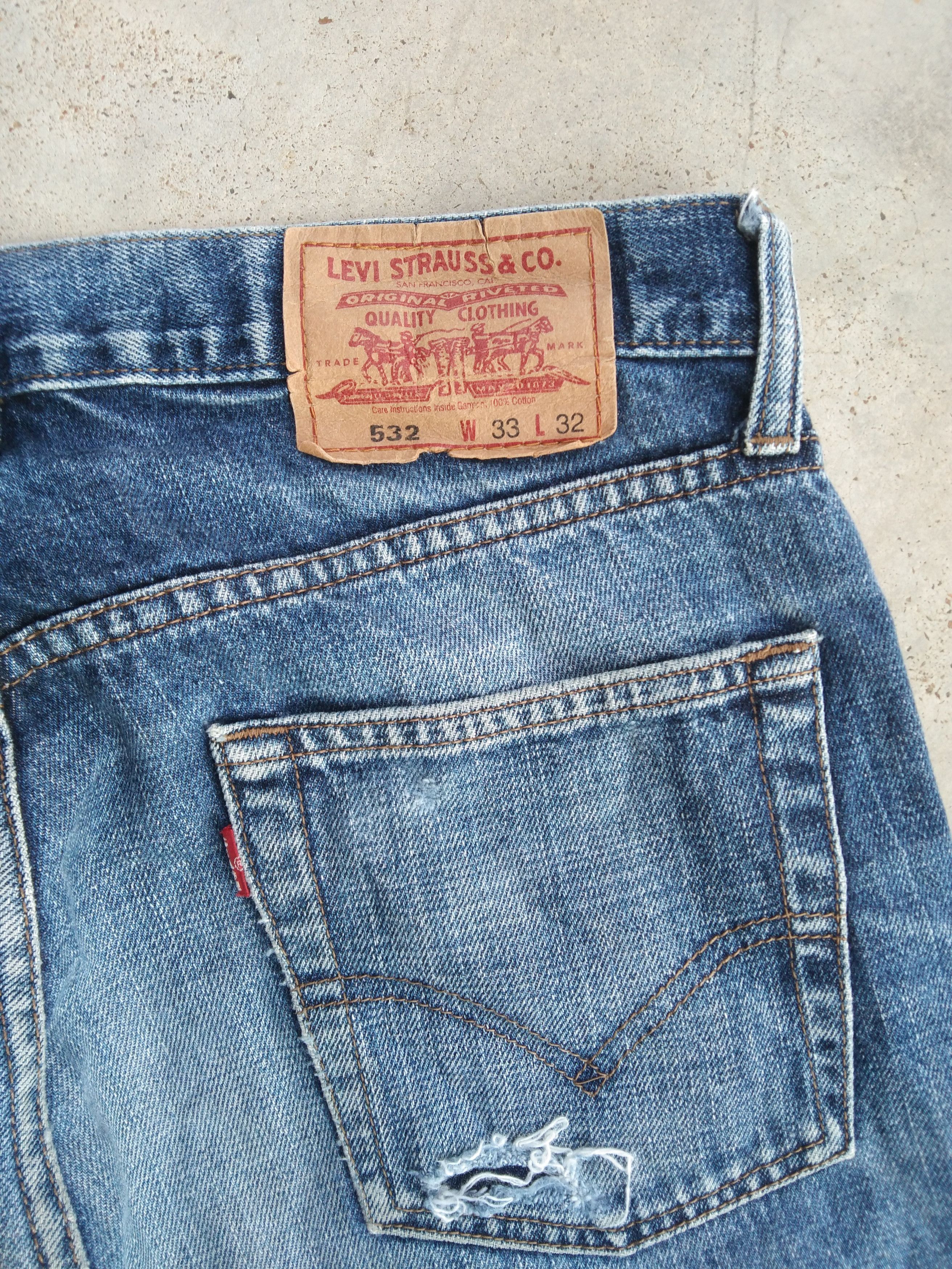 Levi's Vintage Levi's Jeans 532 Faded Blue Distressed Denim 32x30 Size US 32 / EU 48 - 5 Thumbnail
