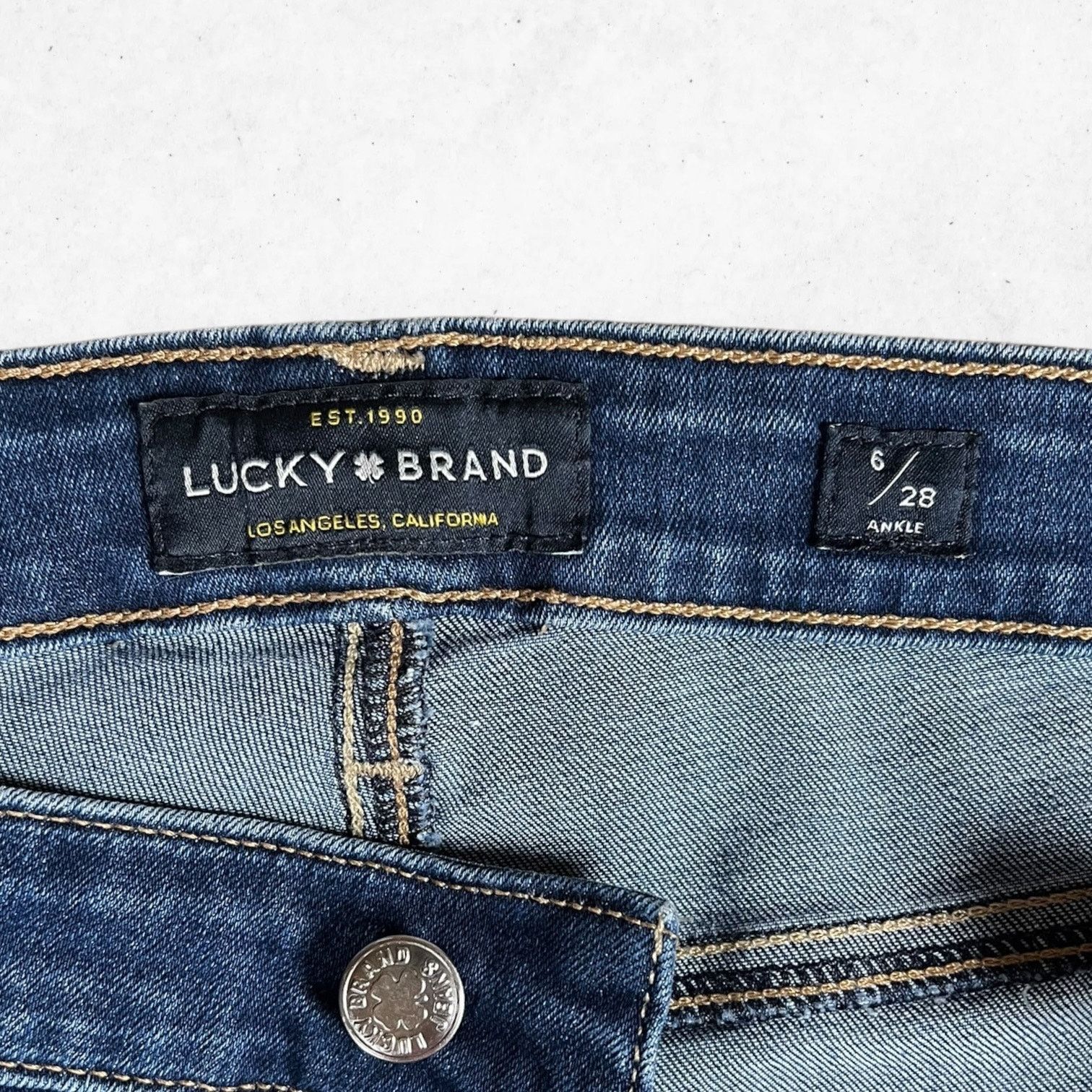 Lucky Brand Lucky Brand Hayden Skinny Women's 6/28 Ankle Blue Stretch Size 28" / US 6 / IT 42 - 3 Thumbnail