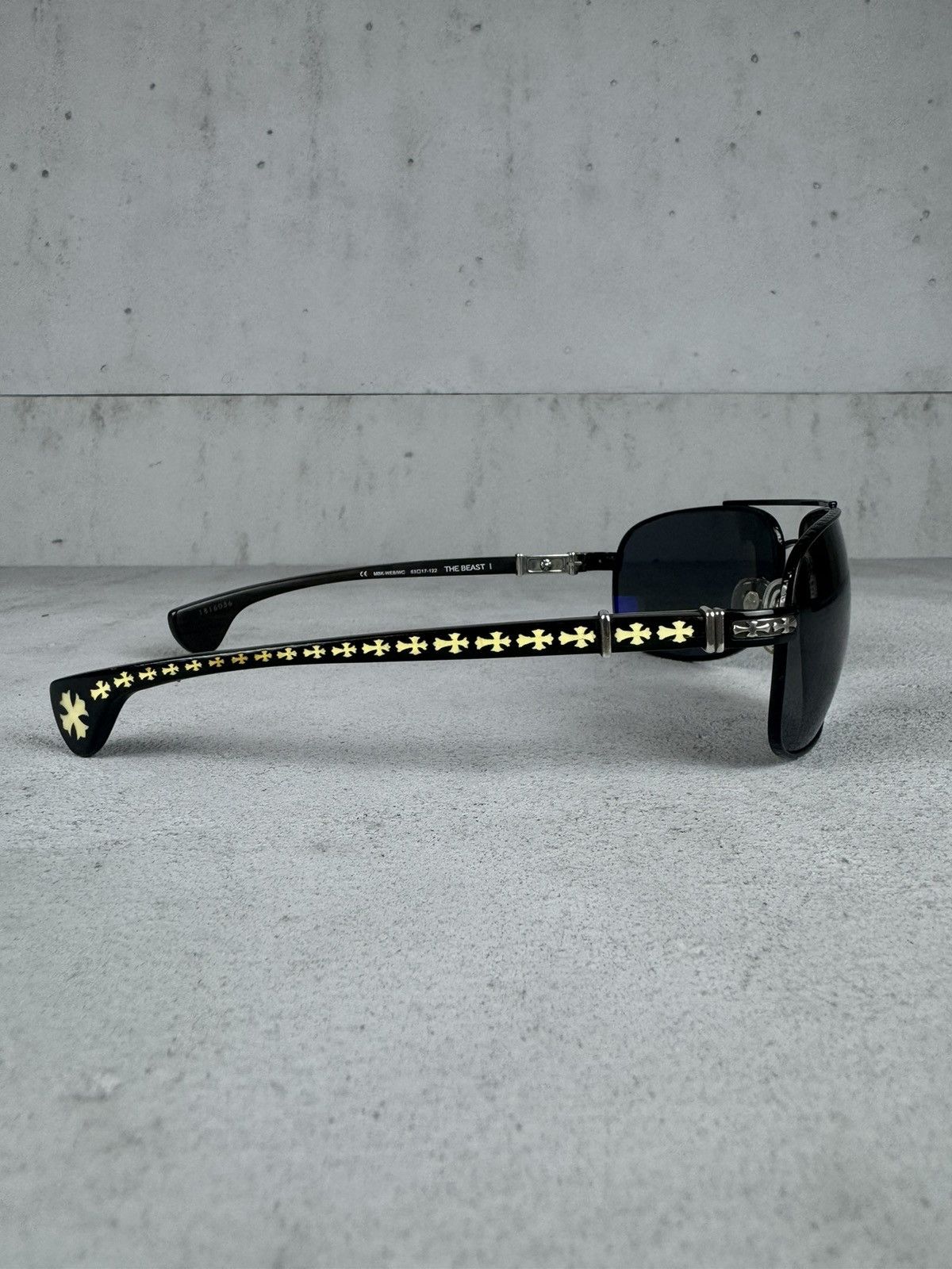 Chrome Hearts Rare Chrome Ebony Wood “The Beast I” Aviator Sunglasses Size ONE SIZE - 2 Thumbnail
