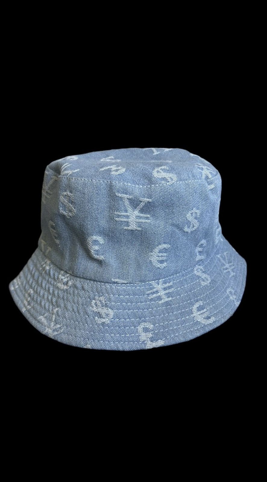Designer Distressed Currency Denim Bucket Hat Size ONE SIZE - 1 Thumbnail