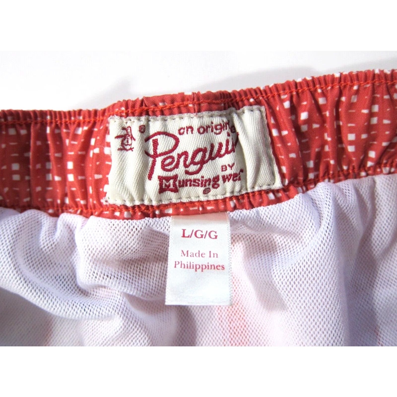Original Penguin Penguin Munsing Wear Pink White Polka Dot Lined Pocket Swim Trunks Men Large Size US 33 - 4 Thumbnail