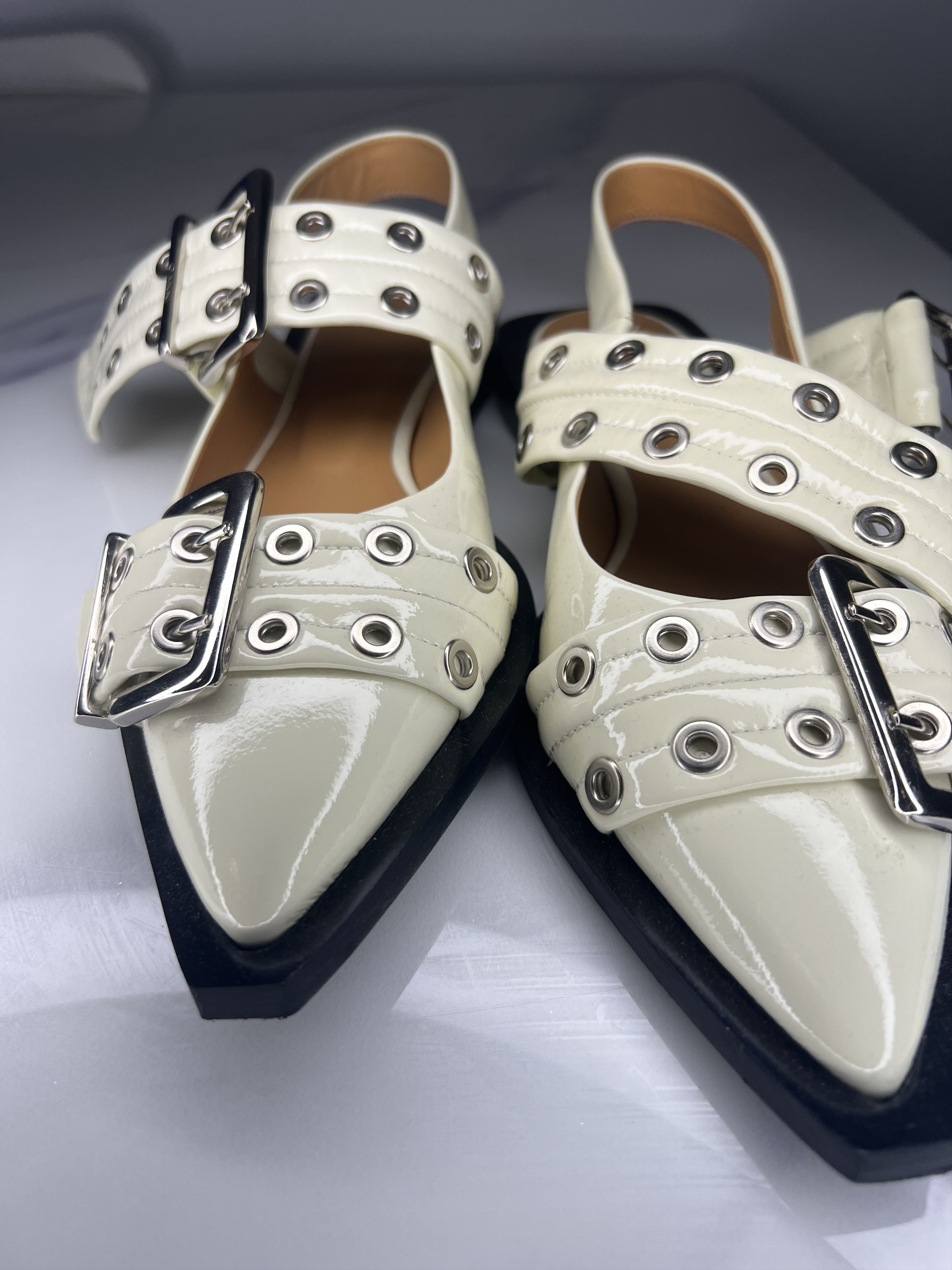 Ganni Wide Welt Buckle Ballerinas Flats Size US 6 / IT 36 - 9 Thumbnail