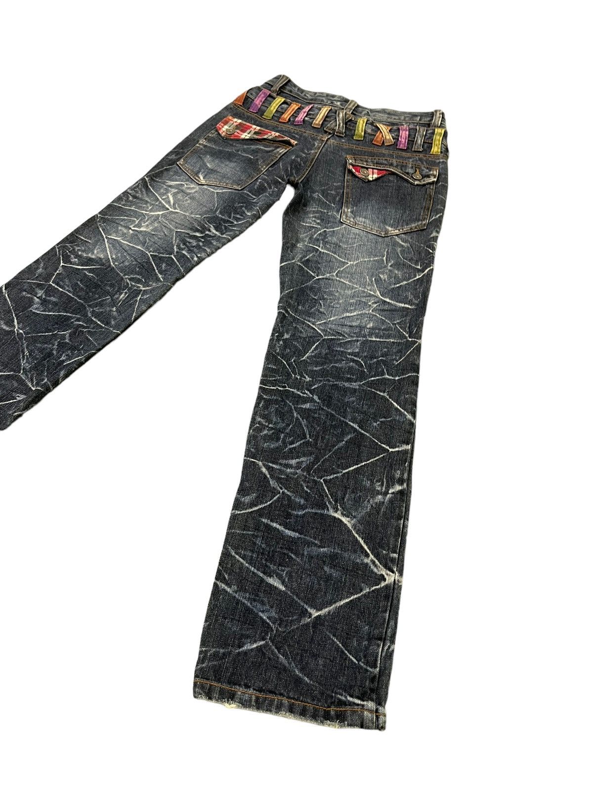 Japanese Brand Double Waist Jeans Nylaus Honeycomb Faded Straight Cut 8🟦5 Size US 30 / EU 46 - 3 Thumbnail