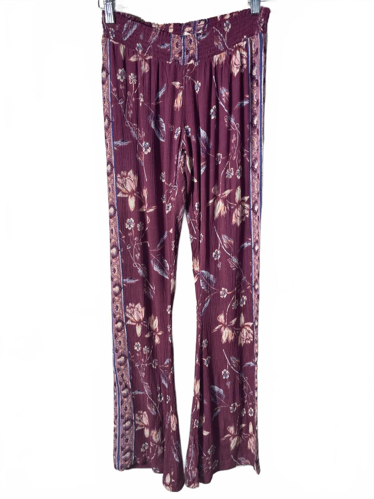Billabong Billabong Wide Leg Pants Women's Medium Floral Flair Boho Size 32" / US 10 / IT 46 - 1 Thumbnail