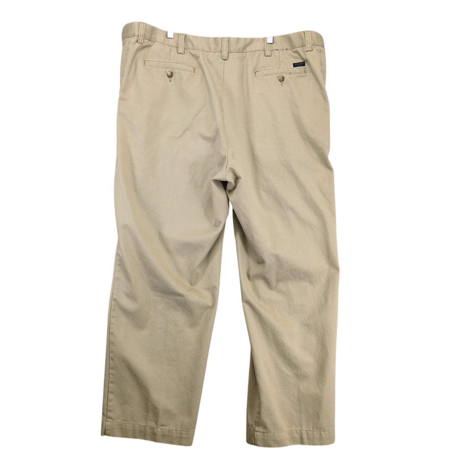Izod Izod Khaki Chino Pants Mens 44x30 Adjustable Waist FlatFront Size US 44 / EU 60 - 2 Thumbnail