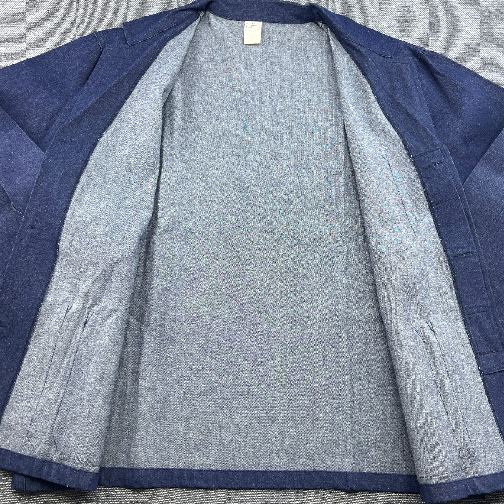 Denime VINTAGE Chore Jacket Mens XL Denim Blue Indigo Italy Sanfor Workwear Job Jacket Size US XL / EU 56 / 4 - 6 Thumbnail