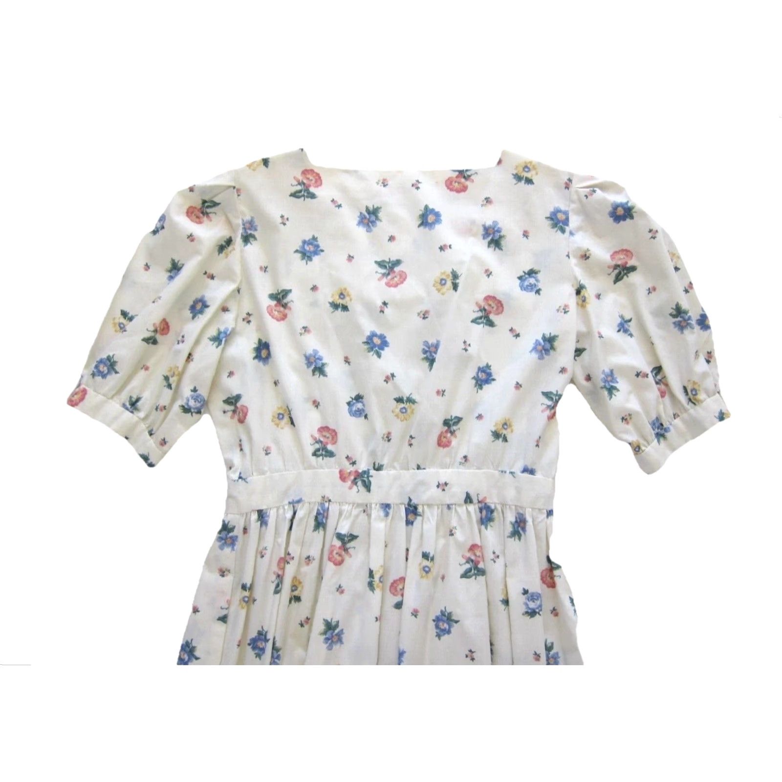 Pinko VINTAGE Handmade Cotton Pink Blue Floral Button Down Short Sleeve Dress M Size 32" / US 10 / IT 46 - 5 Thumbnail