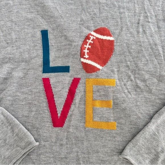 Rachel Zoe Rachel Zoe Gray Cashmere Blend “Love Football” Knit Sweater Size XL / US 12-14 / IT 48-50 - 3 Thumbnail