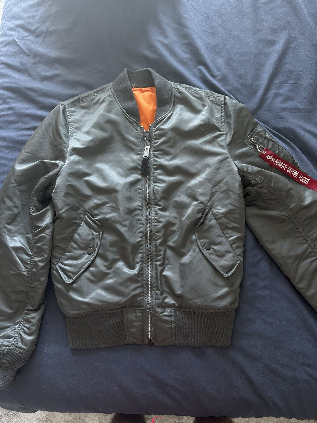 Reversible Bomber Jacket (Grey/Orange) Alpha Industries