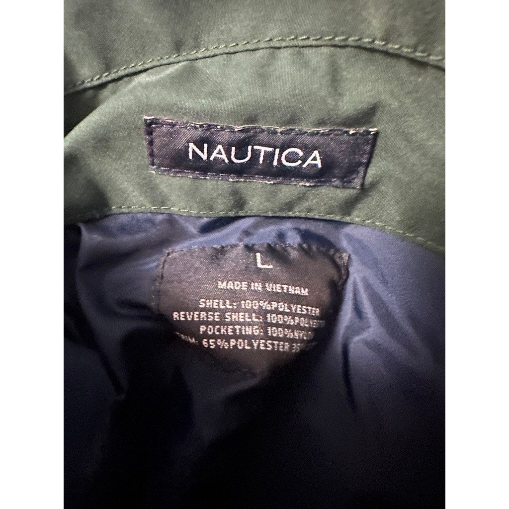 Nautica Vintage Y2K Nautica green plaid reversible fleece jacket Size US L / EU 52-54 / 3 - 5 Thumbnail