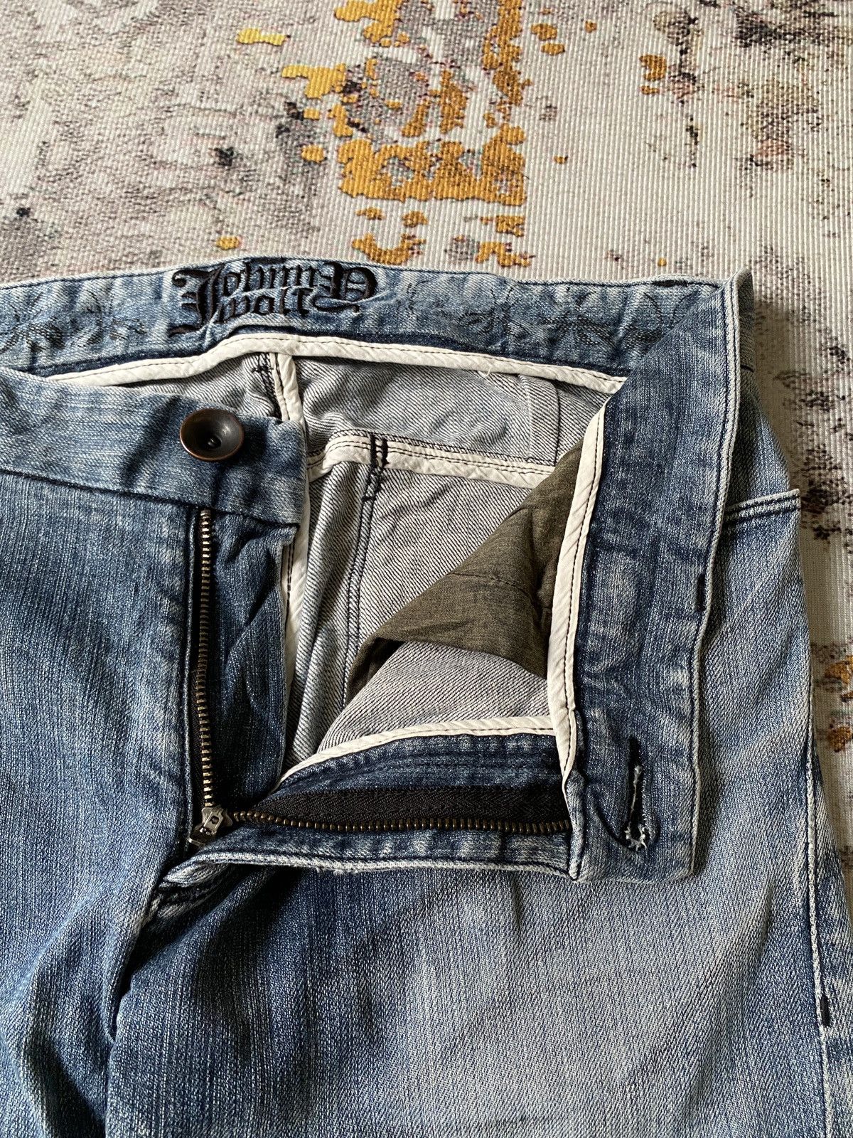 Japanese Brand Johnny Wolf Faded Blue Distressed Rick Owens Style Jeans Size US 30 / EU 46 - 19 Thumbnail
