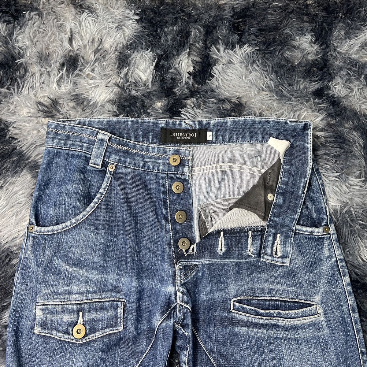 Japanese Brand Nuestro Collection Distressed Denim Cargo Pants Size US 30 / EU 46 - 7 Thumbnail