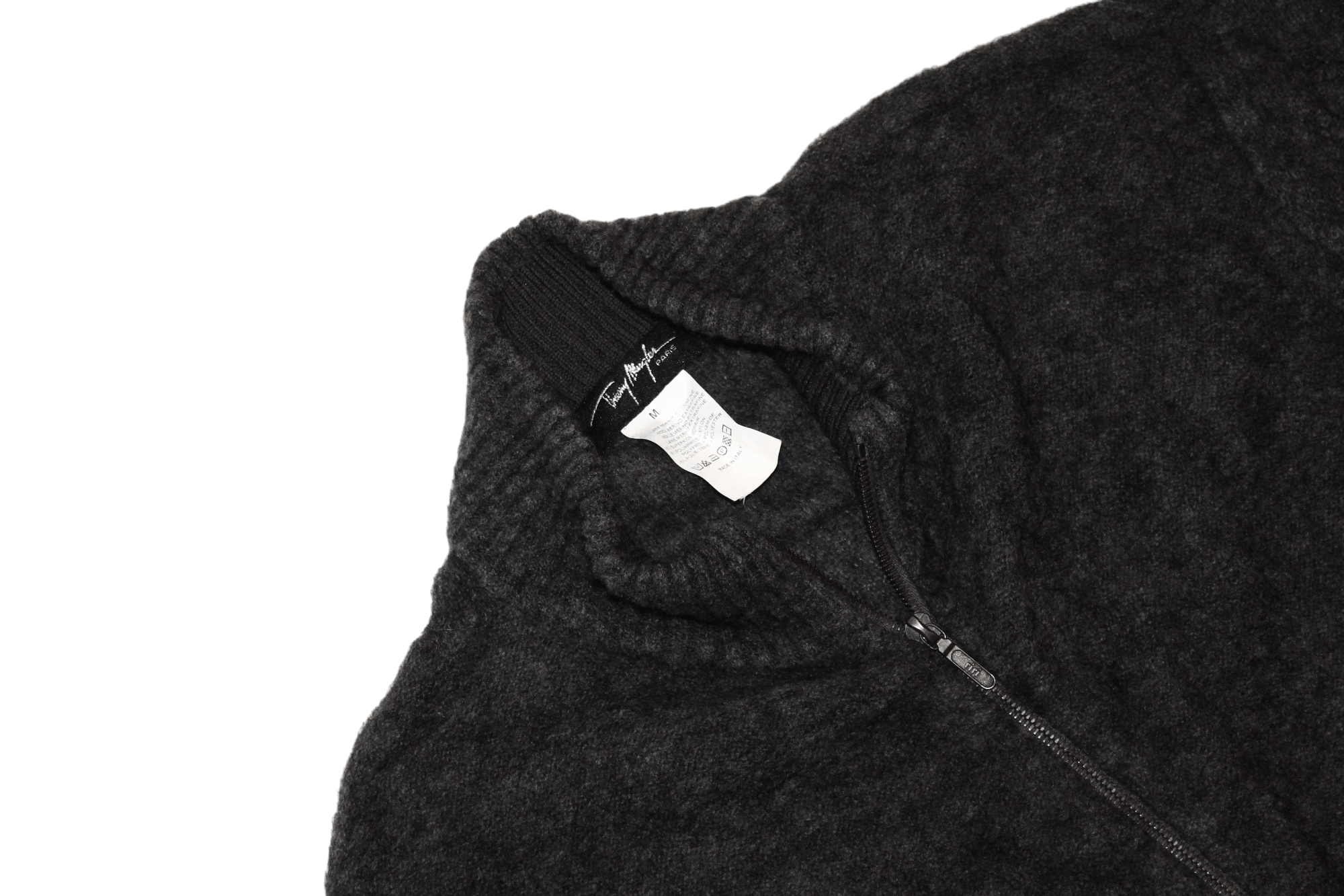 Thierry Mugler 💥 Thierry Mugler Paris Full Zip Mohair Wool Blend Sweater Size US L / EU 52-54 / 3 - 3 Thumbnail