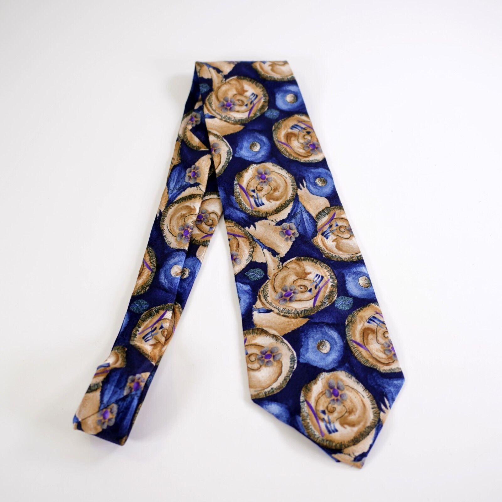 Grateful Dead J. Garcia Collector's Blue Tan Floral AbstractJacquard Print Size ONE SIZE - 7 Thumbnail