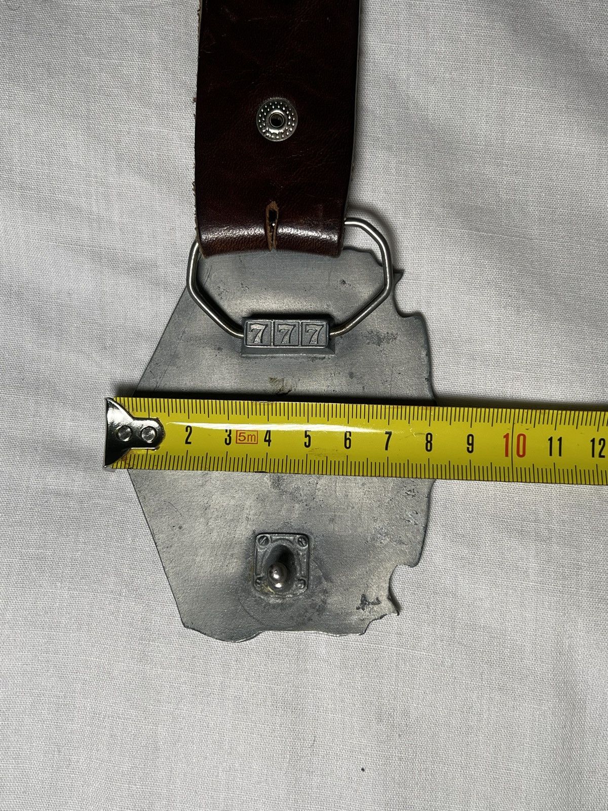 Vintage Y2K Leather Cowboy Lucky Seven 777 Belt Made in USA Size 34 - 14 Thumbnail