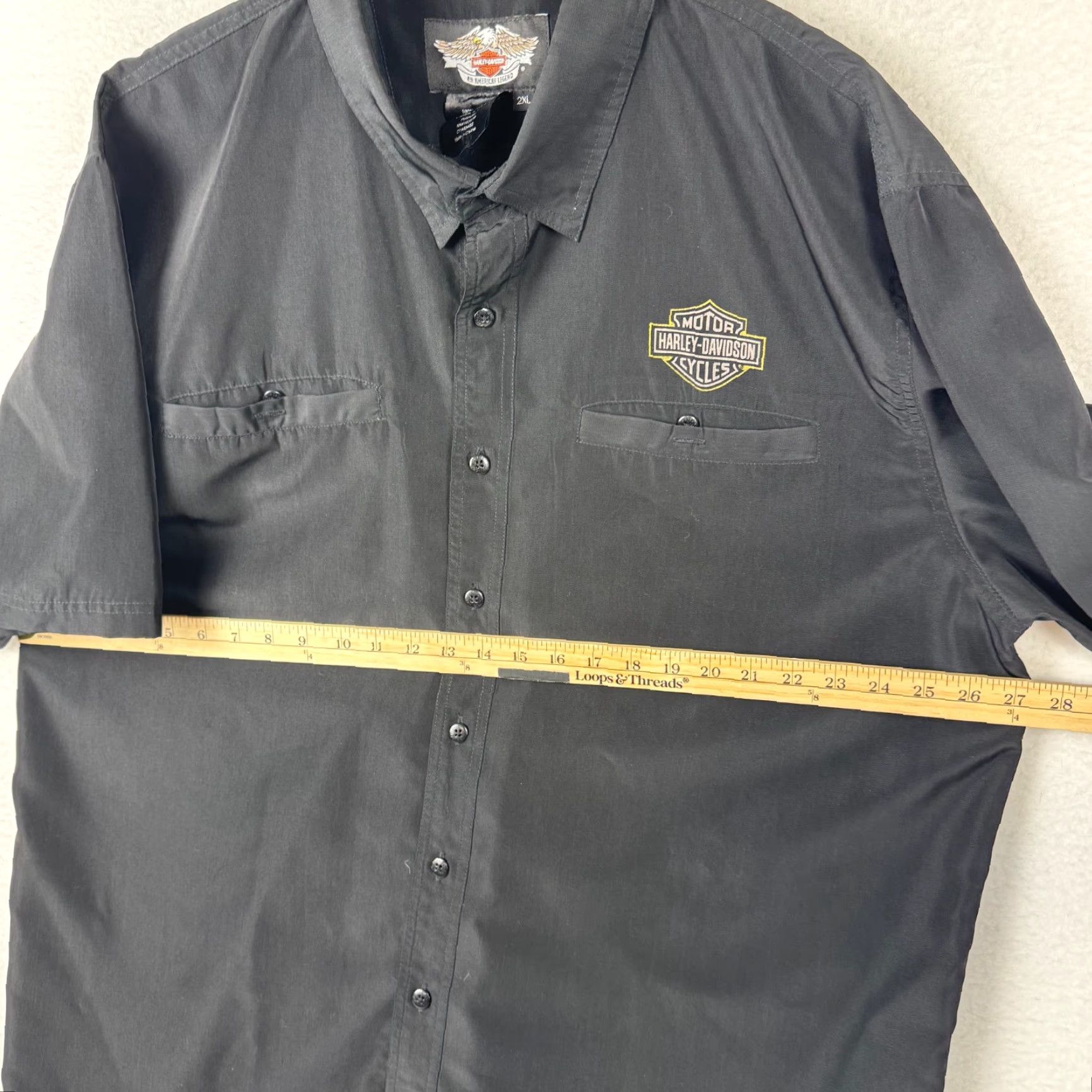 Harley Davidson VINTAGE Harley-Davidson Y2K Flame Button-Up Shirt 2XL XXL Orange Cotton Men Adults Short Sleeve Graphic Print Size US 39 - 7 Thumbnail