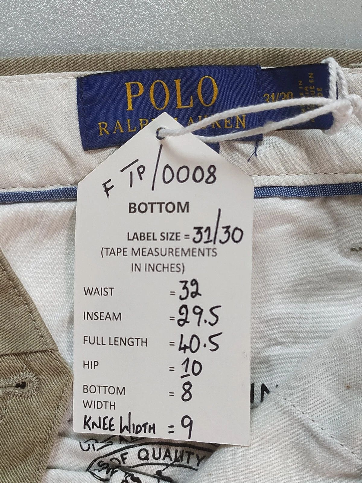 Polo Ralph Lauren Polo Ralph Lauren Classic Fit Chino Pant FTP 0008 Size US 31 - 6 Thumbnail