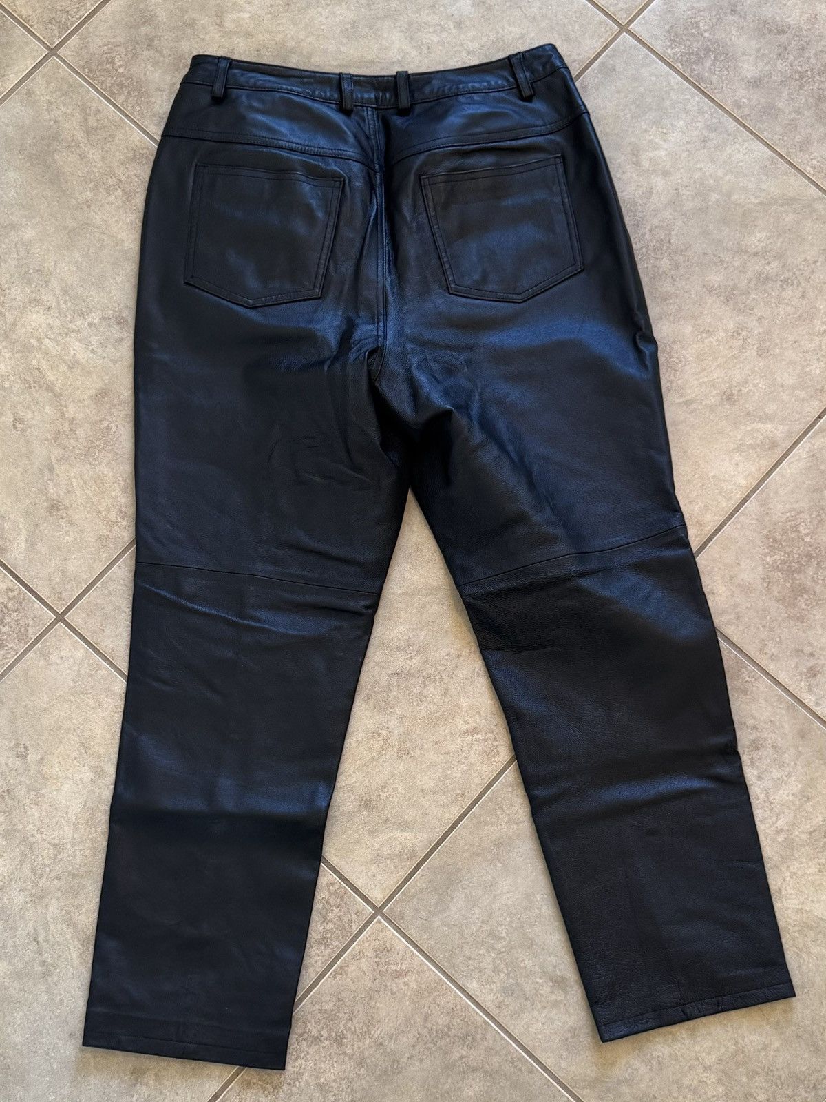 Vintage Vintage Black Leather Jeans Size 36" / US 14 / IT 50 - 2 Thumbnail
