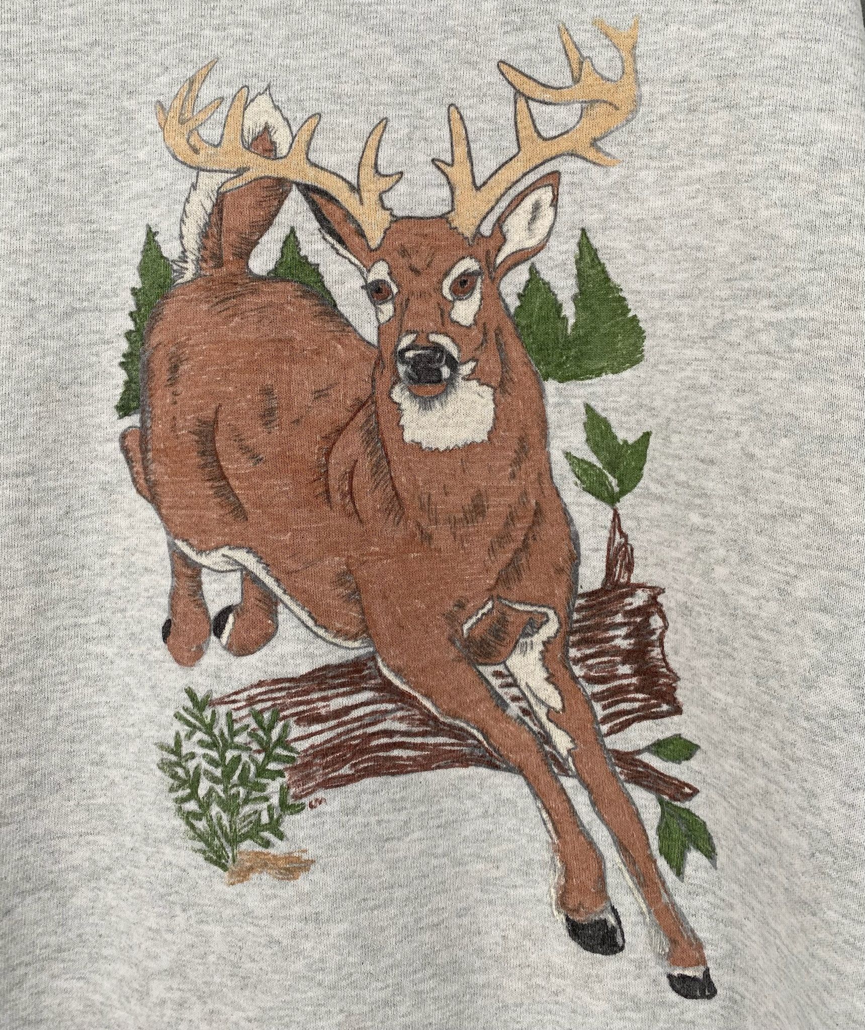 Vintage 90’s Deer Nature Hand Painted Sweatshirt Men’s Size Large Size US L / EU 52-54 / 3 - 2 Thumbnail