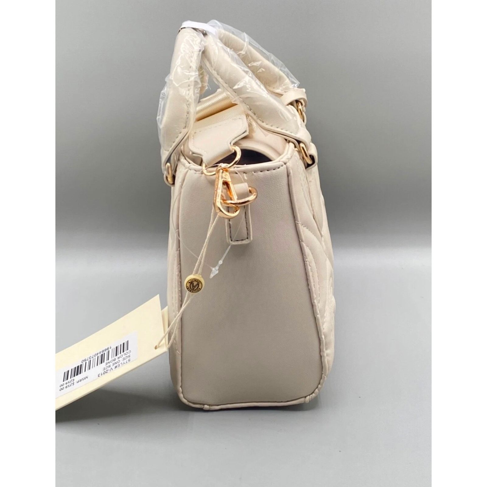 Other Valentino Orlandi Large Quilted Logo Tote Bag Crosbody Beige Size ONE SIZE - 8 Thumbnail