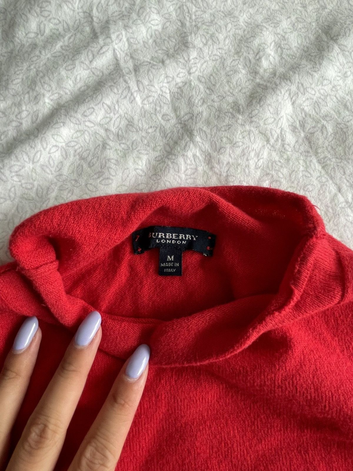 Burberry Burberry Red Short Sleeve Sweater Size M / US 6-8 / IT 42-44 - 4 Thumbnail