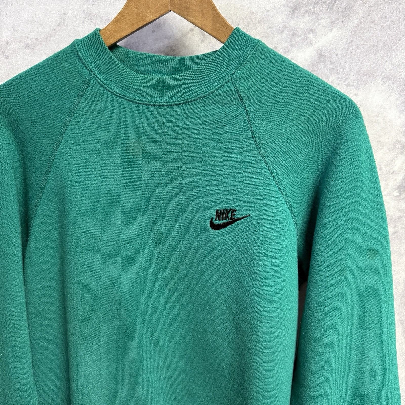 Nike Vintage 80s 90s Nike Crew Neck Teal Green Raglan Sweatshirt Size US M / EU 48-50 / 2 - 3 Thumbnail