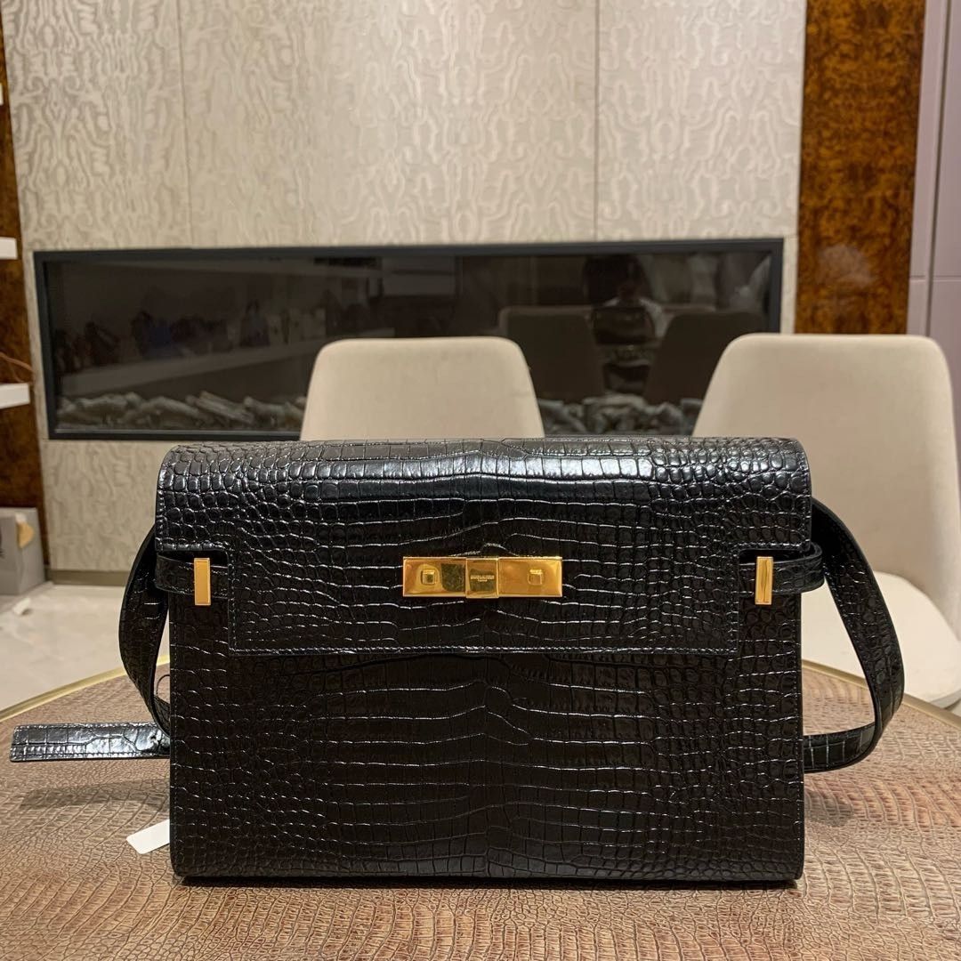 Saint Laurent Paris Saint Laurent Manhattan Croc Embossed Handle Bag Size ONE SIZE - 1 Thumbnail