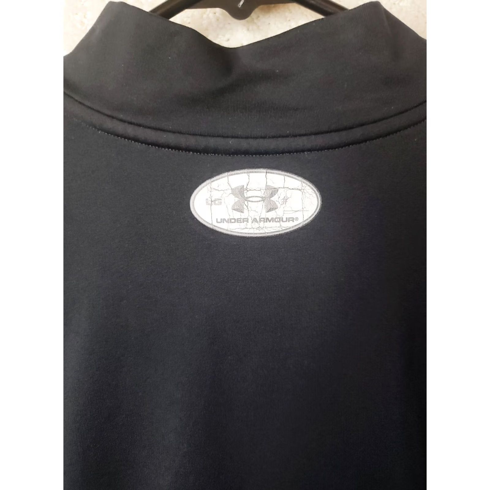 Under Armour Under Armour Fitted Cold Gear T Shirt Mens Large Black Long Sleeve Mock Neck Size US L / EU 52-54 / 3 - 7 Thumbnail