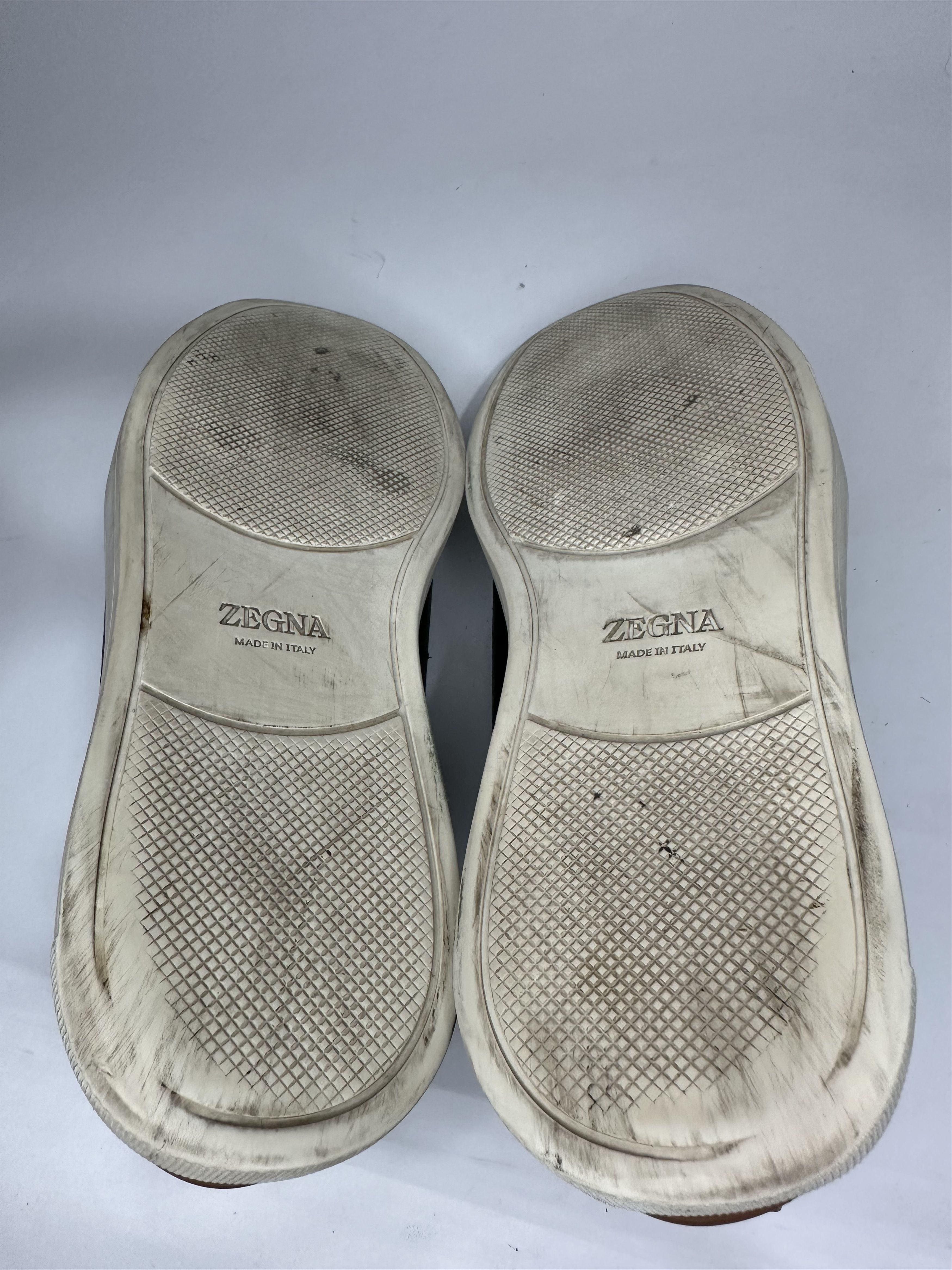 Z Zegna Zegna Triple Stitch Black Deerskin Leather Low Top Sneakers. Size US 7.5 / EU 40-41 - 9 Thumbnail