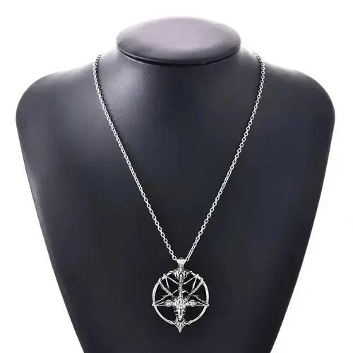 Other Baphomet Pentagram Chain Goth Punk Satan Jewelry Chrome Size ONE SIZE - 2 Thumbnail