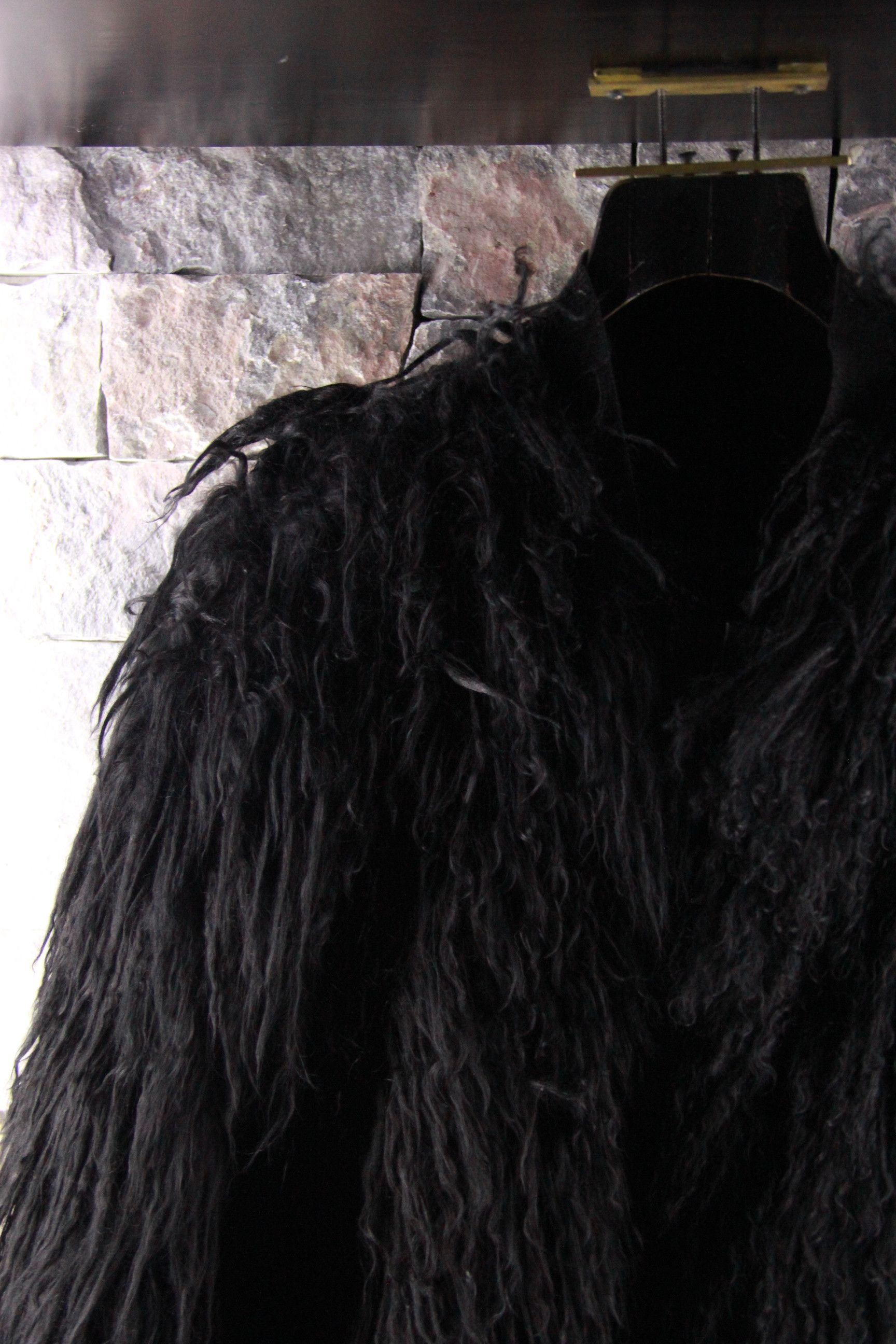 Isaac Sellam Experience Black Reversible Alpaca Shearling Bomber Size US S / EU 44-46 / 1 - 2 Thumbnail