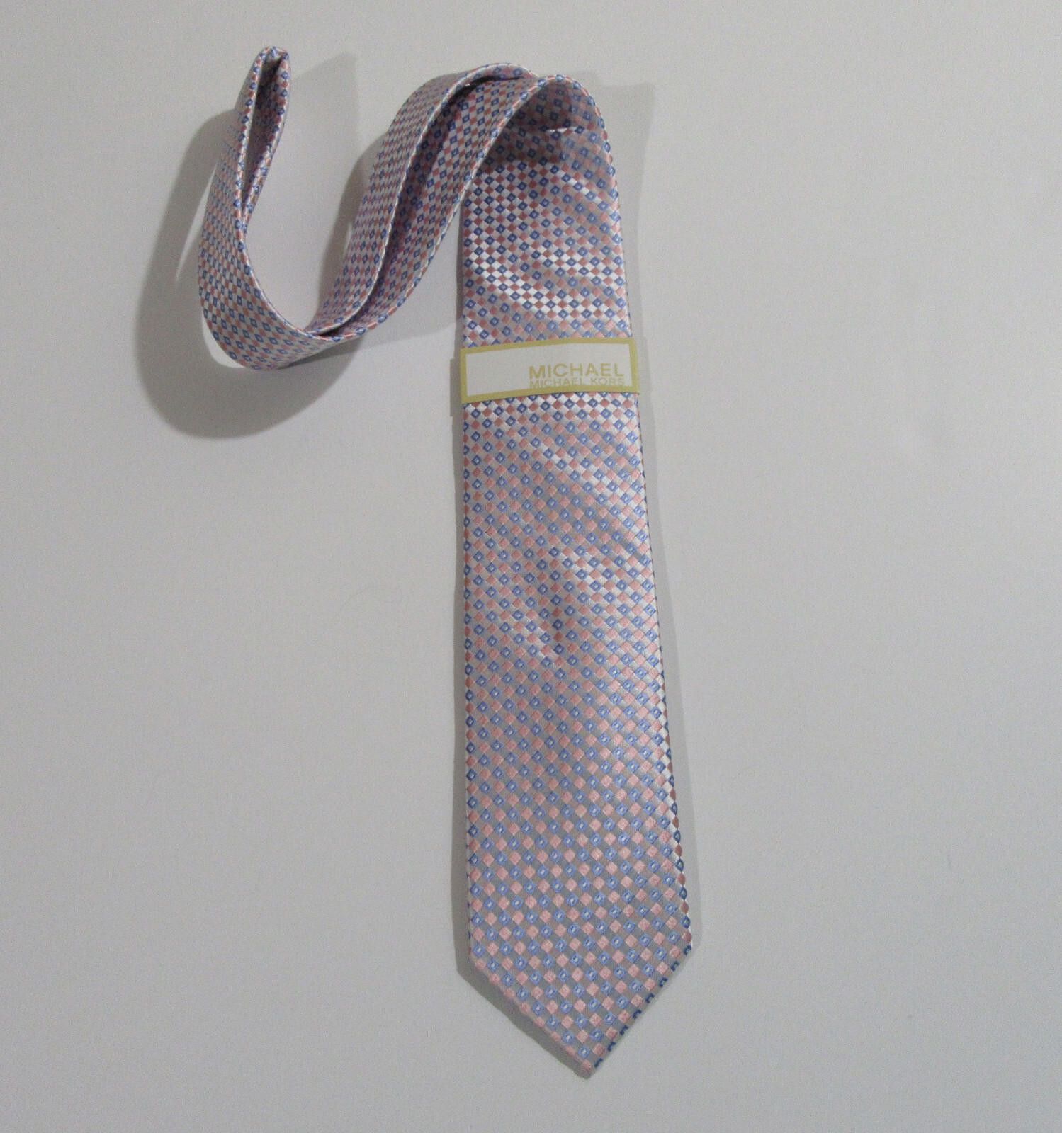 Michael Kors Michael Kors Necktie Tie Pink and Blue Diamond Pattern NWT Size ONE SIZE - 1 Thumbnail