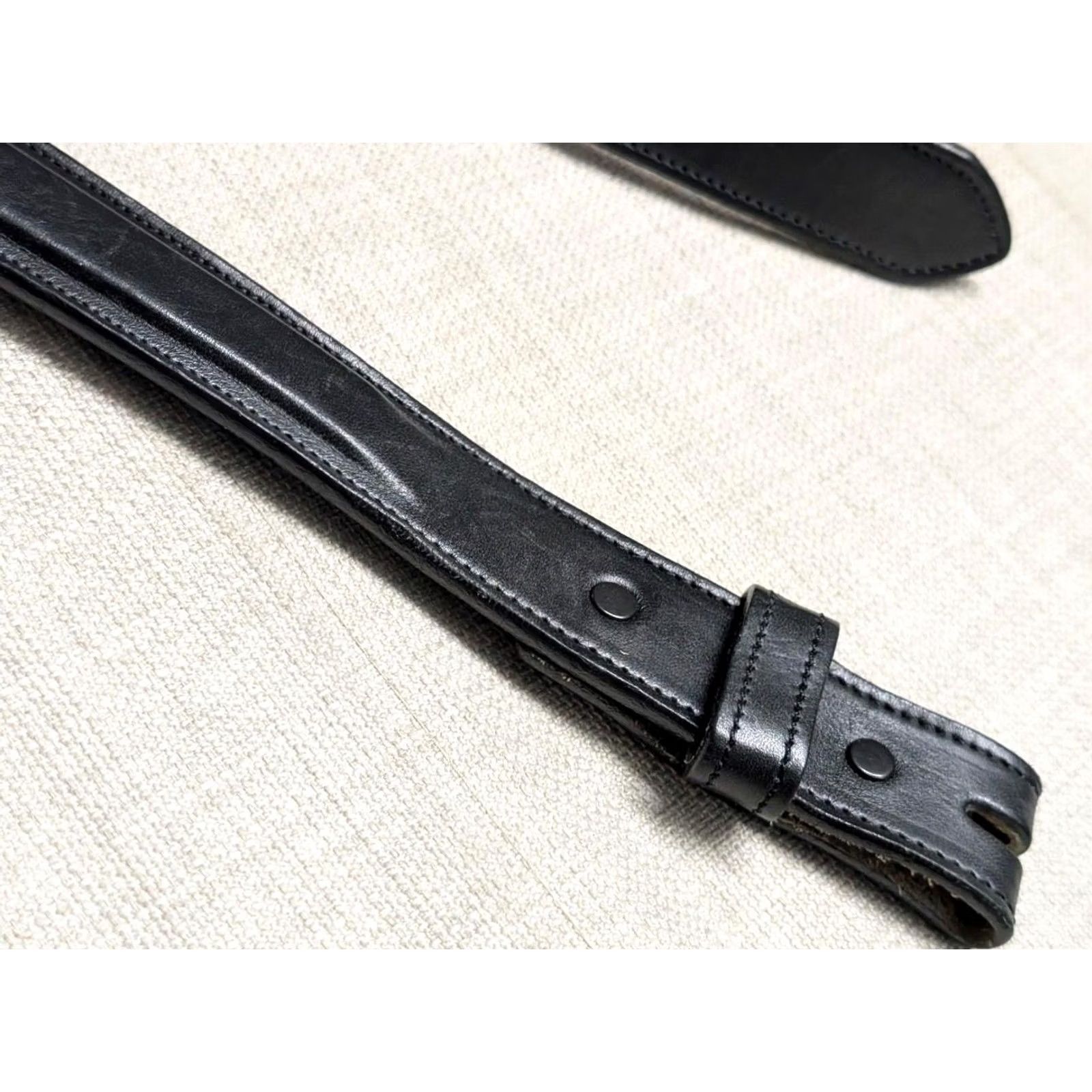 Vintage VINTAGE USA MADE WESTERN BUCKLE BELT 1-1/4" 44 BLACK ENGLISH BRIDLE LEATHER COWBOY H Bum Size 44 - 5 Thumbnail