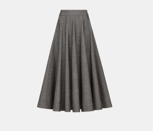 o1w1db11124 Mid-Length Flared Skirt in Grey