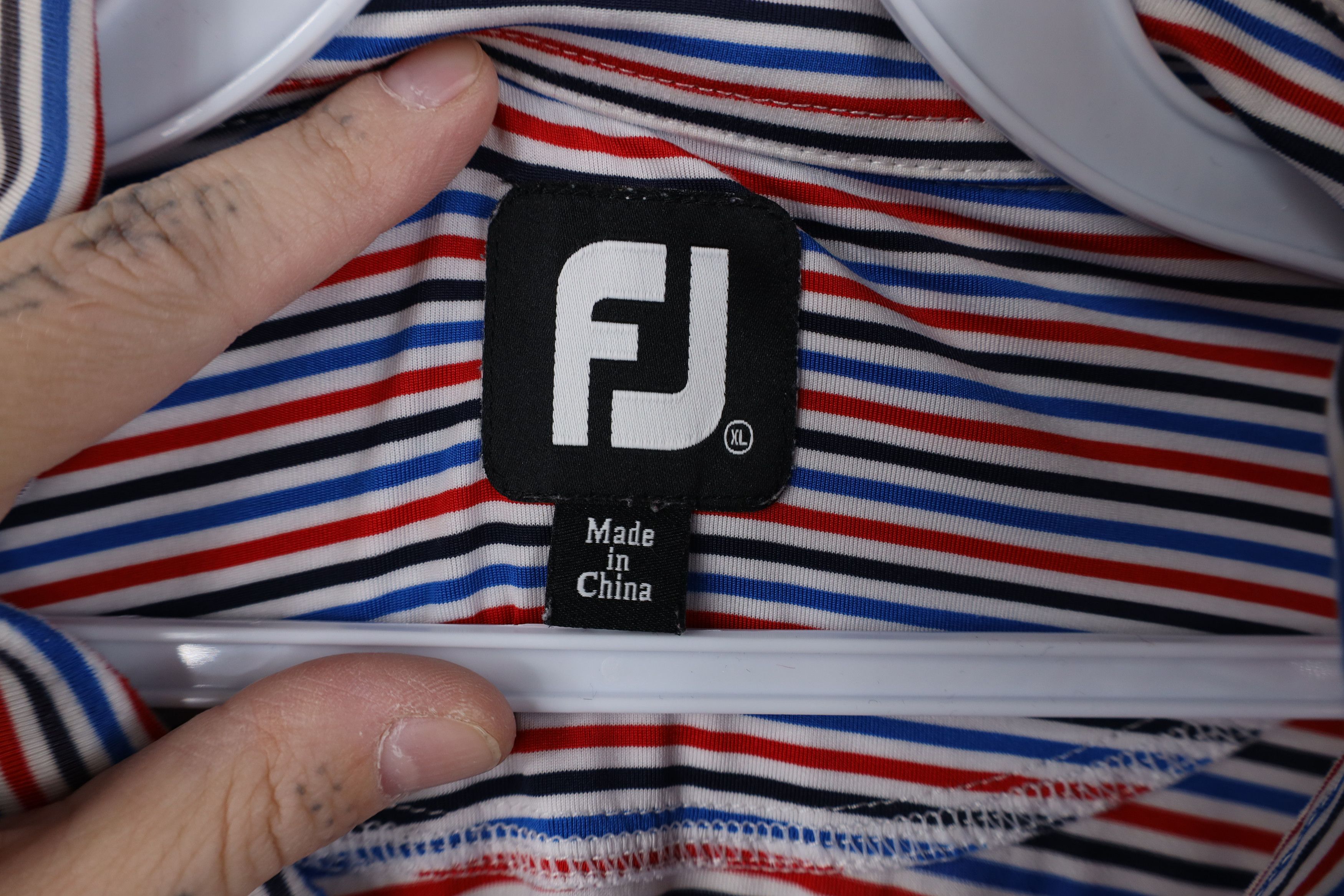 Footjoy FootJoy Block Stretch Collared Button Down Golf Polo Shirt Size US XL / EU 56 / 4 - 7 Thumbnail