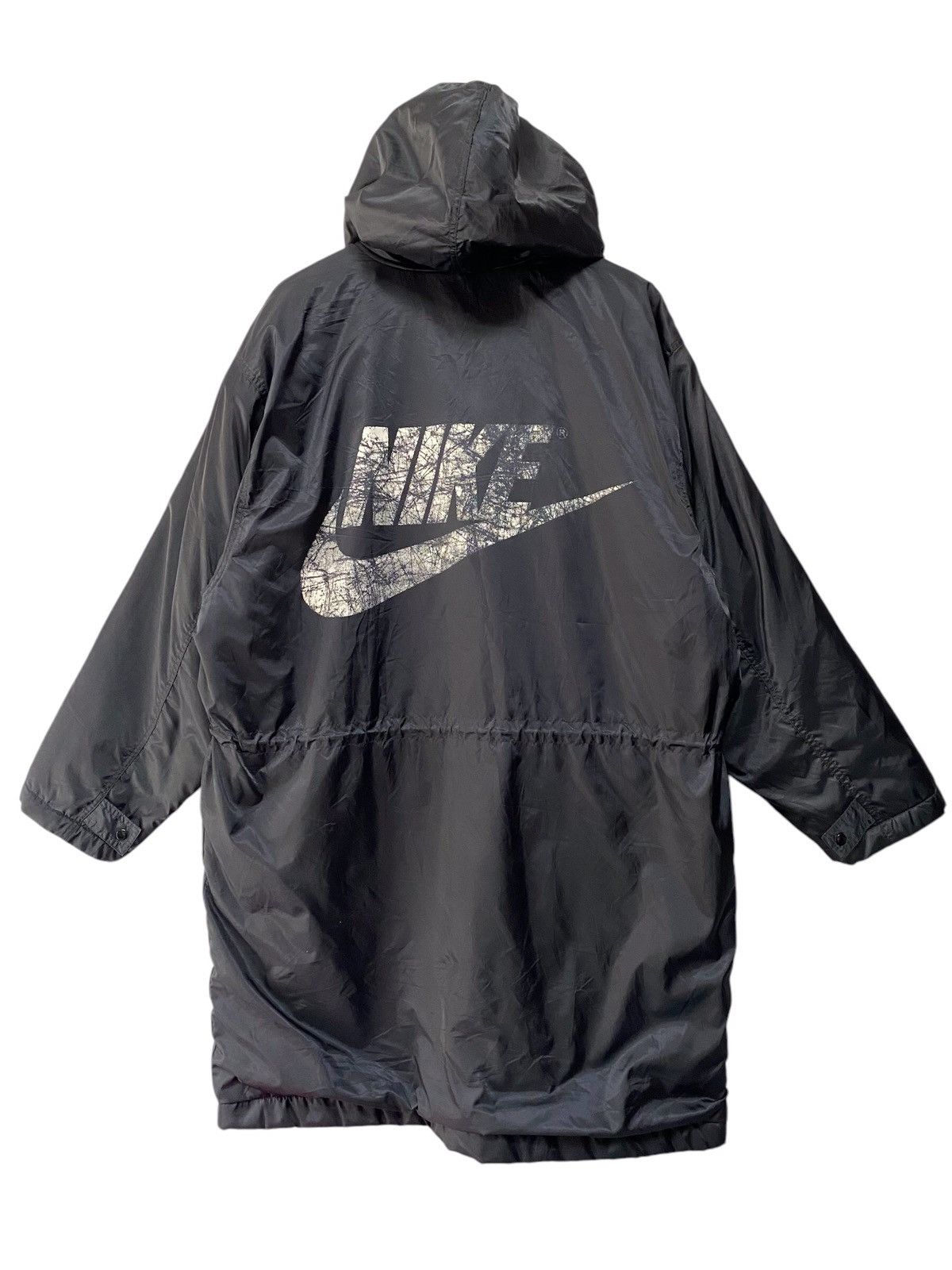 Nike × Vintage Nike puffer long jacket big logo with hoodie (J3) Size US L / EU 52-54 / 3 - 1 Thumbnail
