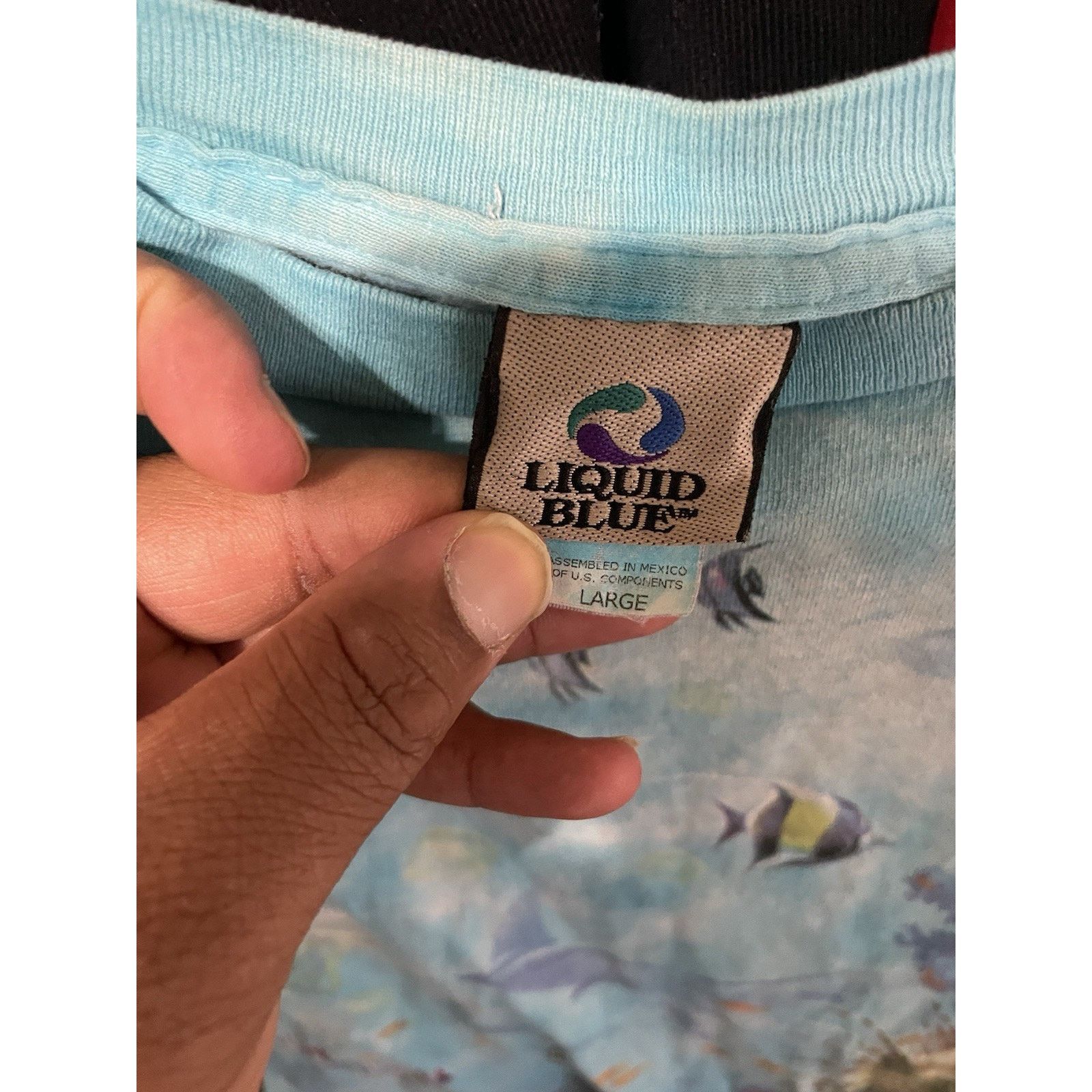Liquid Blue Size L- VTG Liquid Blue Coral Reef Sea Life Tie Dye T Shirt Size US L / EU 52-54 / 3 - 3 Thumbnail