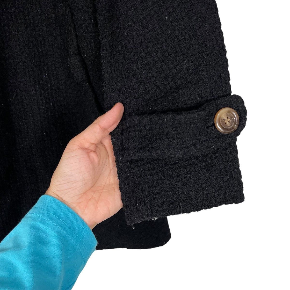 Japanese Brand Earth Music & Ecology Double Breasted Coat With Fur Colar Size S / US 4 / IT 40 - 14 Thumbnail
