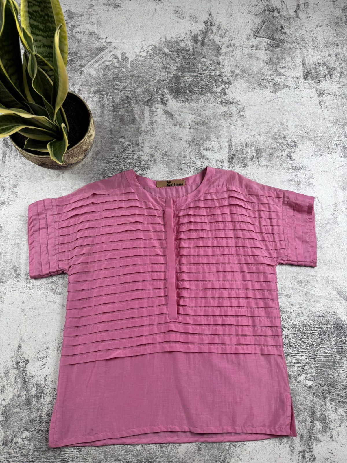 John Galliano John Galliano Rose Silk Striped Y2K Dress Shirt Blouse Top Size L / US 10 / IT 46 - 4 Thumbnail