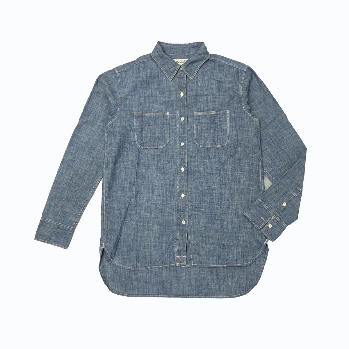 Who A.U. Who A.U Blue Cotton Chambray Twin Pocket Shirt Womens Size S / US 4 / IT 40 - 1 Thumbnail
